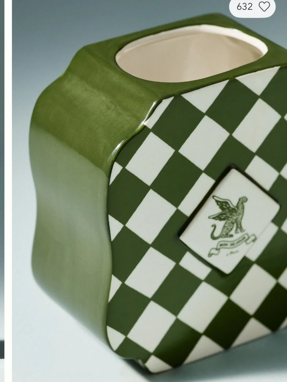 NWOT Anthropologie Hotel Checkered Ceramic Vase